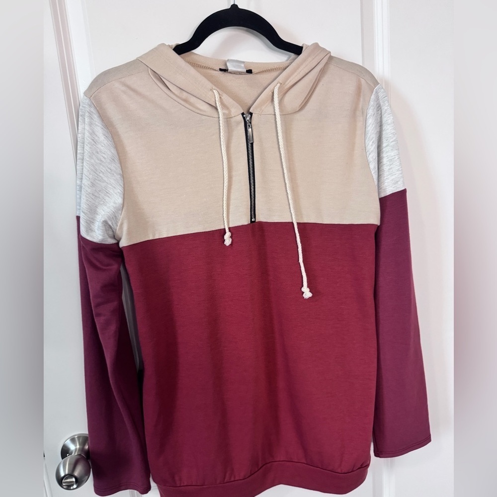 HEIMISH USA Beige Half-Zip Hoodie-Small